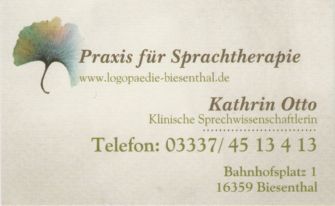 Stellenangebot Logopädie in Biesenthal bei Therapeutenonline