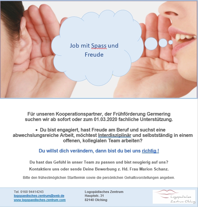 Stellenangebot Logopädie in Frühförderung in Germering bei Therapeutenonline