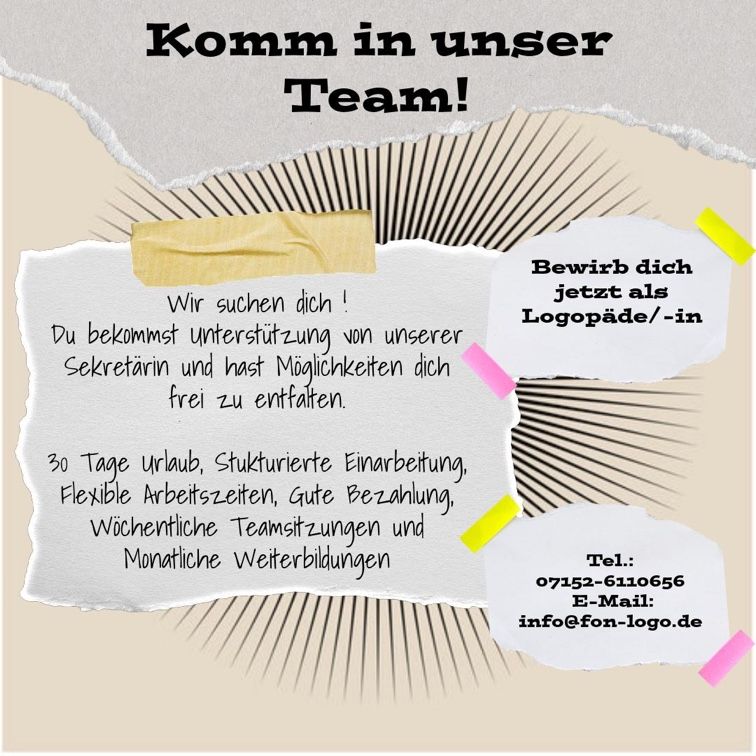 Stellenangebot Logopädie in Leonberg bei Therapeutenonline