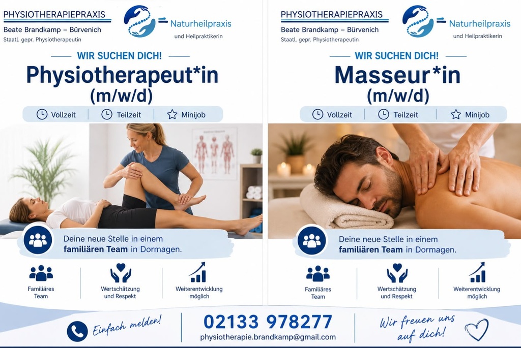 Stellenangebot Physiotherapie in Dormagen bei Therapeutenonline
