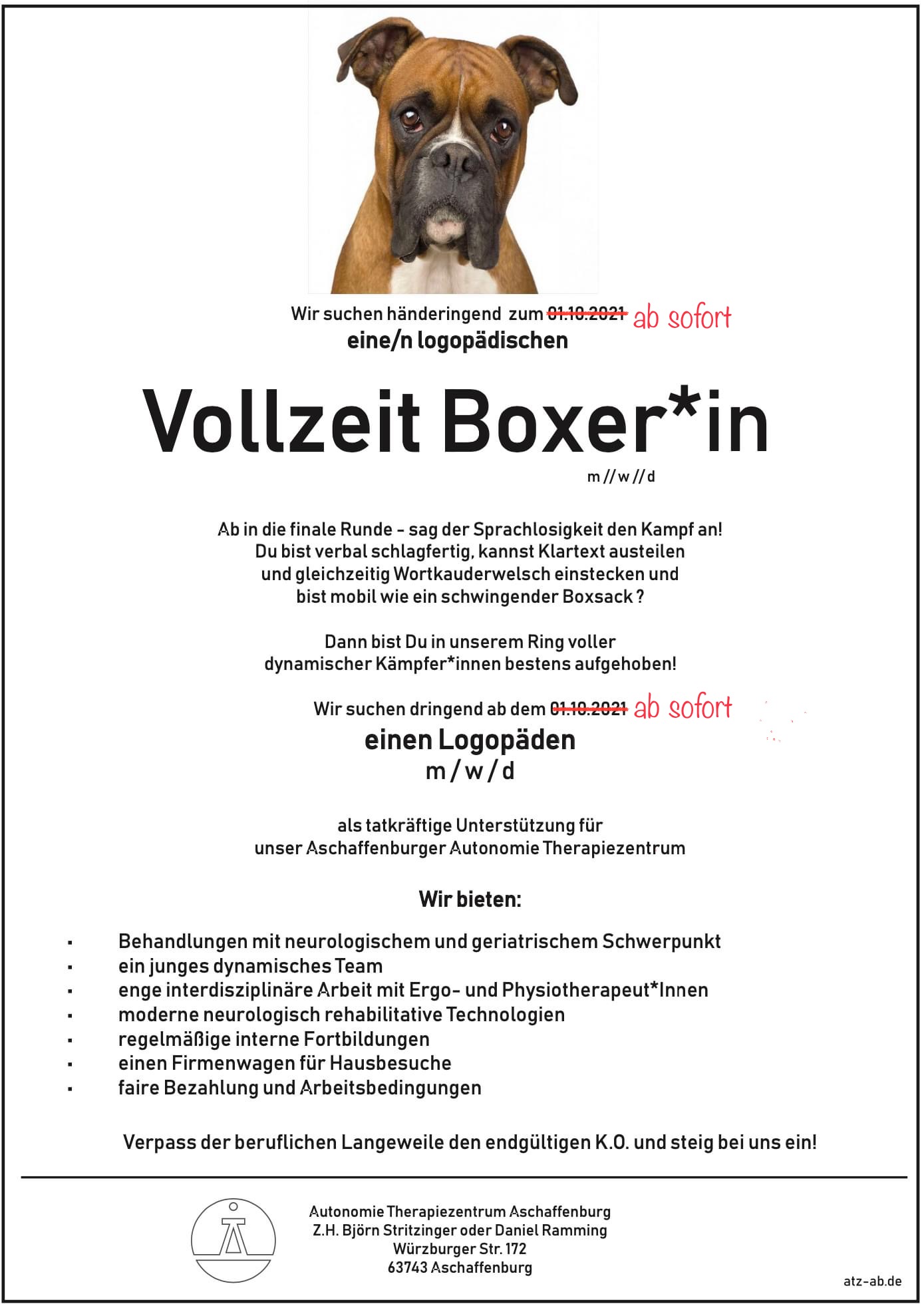 Stellenangebot Logopädie in Aschaffenburg bei Therapeutenonline