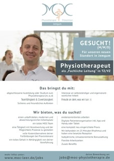 Stellenangebot Physiotherapie in Jemgum bei Therapeutenonline