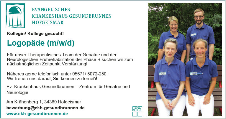 Stellenangebot Logopädie in Hofgeismar bei Therapeutenonline