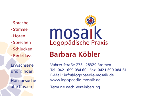 logopädische Praxis mosaik Barbara Köbler
