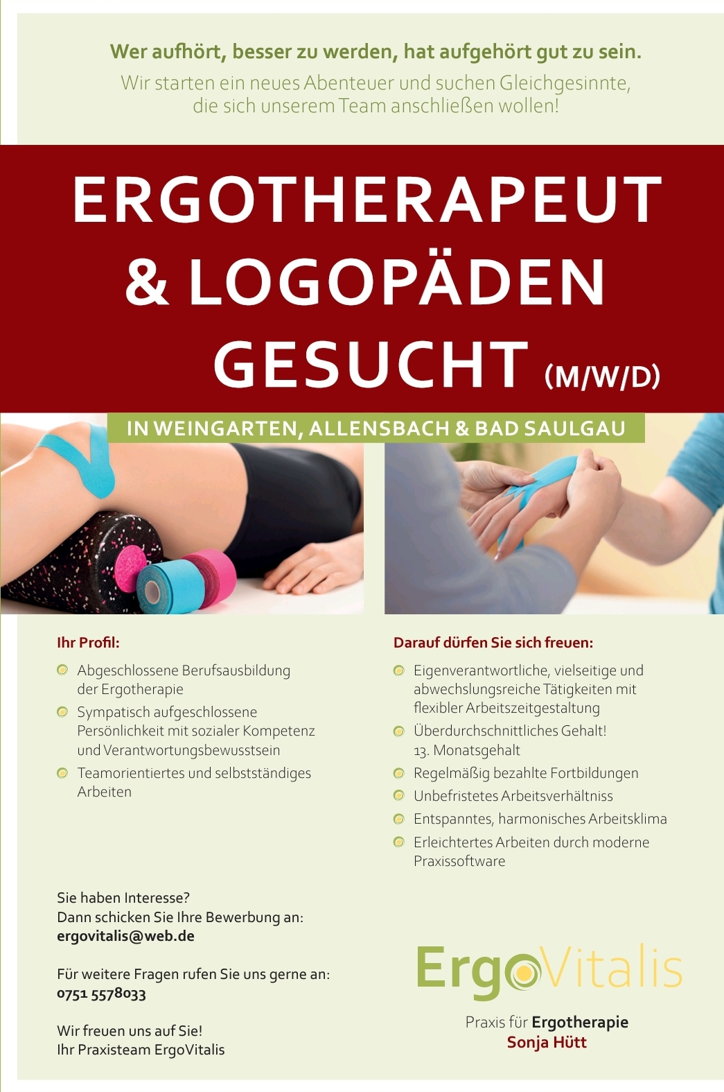 Stellenangebot Ergotherapie in Weingarten bei Therapeutenonline
