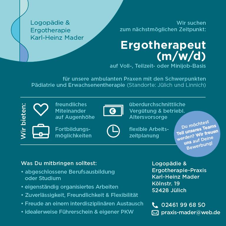 Stellenangebot Ergotherapie in  bei Therapeutenonline