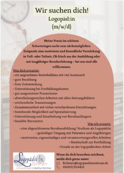 Stellenangebot Logopädie in Schwetzingen bei Therapeutenonline